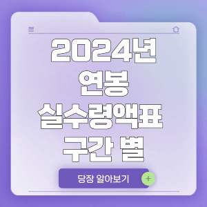 2024년 연봉 실수령액표 구간 별 알아보기(1,000만원~1억)