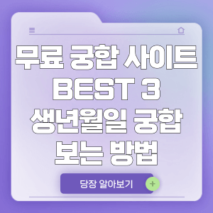 무료 궁합 사이트 BEST 3 생년월일 궁합 보는 방법