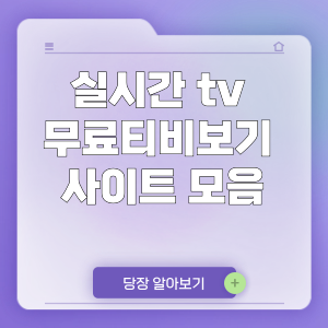 실시간 tv 무료티비보기 사이트 41곳 지상파/케이블/스포츠/뉴스/예능/드라마