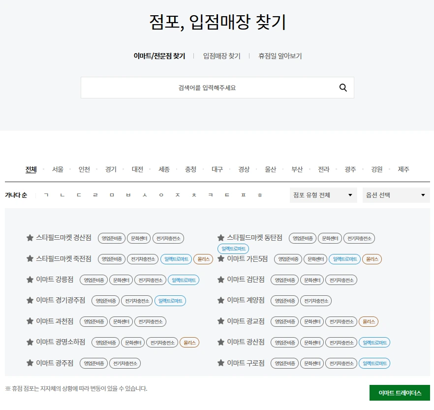 노브랜드 매장정보