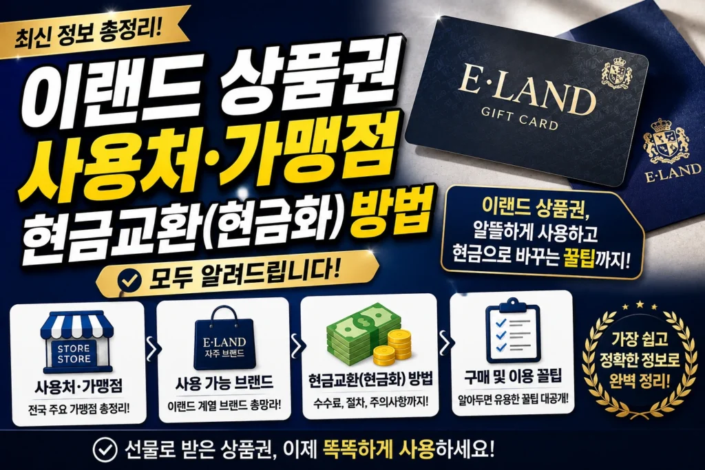 이랜드 상품권 사용처 가맹점 및 현금교환(현금화) 방법 총정리